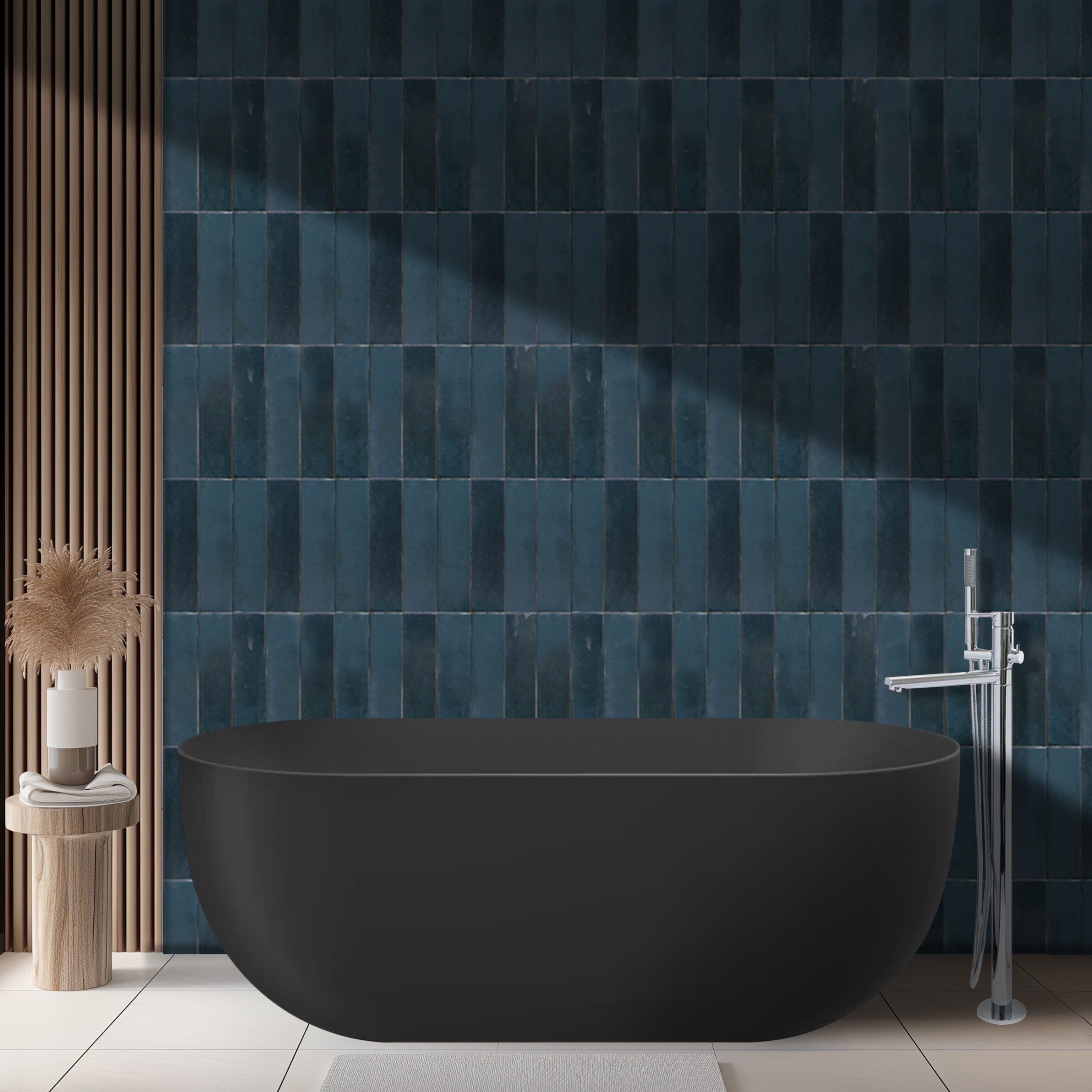 LINSOL NORA FREESTANDING BATHTUB MATTE BLACK (AVAILABLE IN 1500MM AND 1700MM)