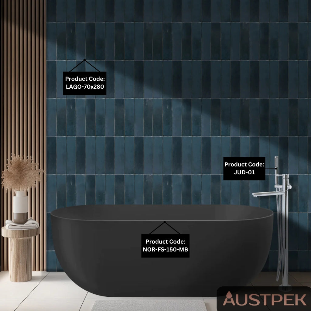 LINSOL NORA FREESTANDING BATHTUB MATTE BLACK (AVAILABLE IN 1500MM AND 1700MM)