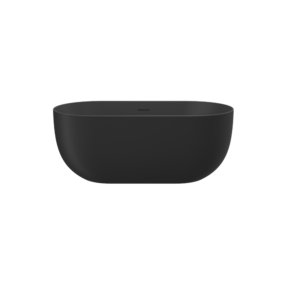 Linsol Nora Freestanding Bath with Overflow Matte Black 1500mm