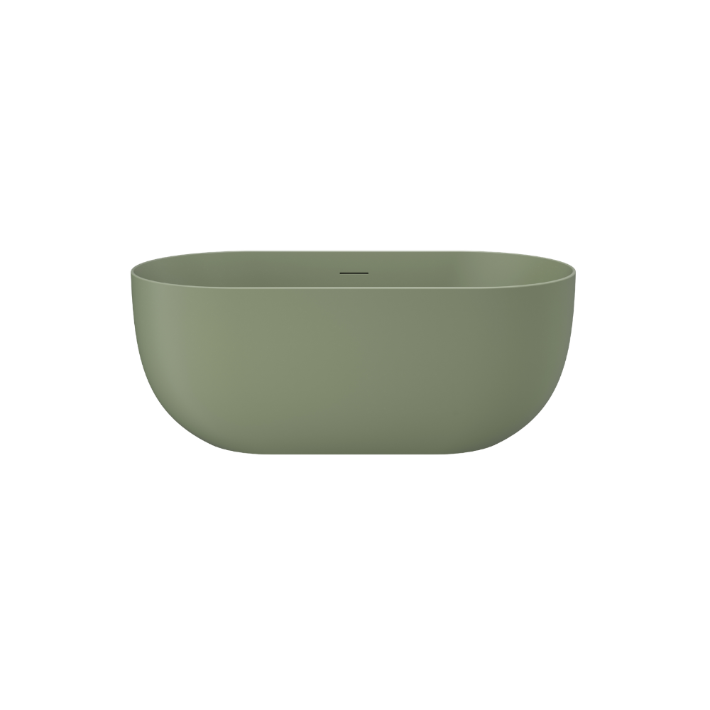 Linsol Nora Freestanding Bath with Overflow Sage Green 1500mm