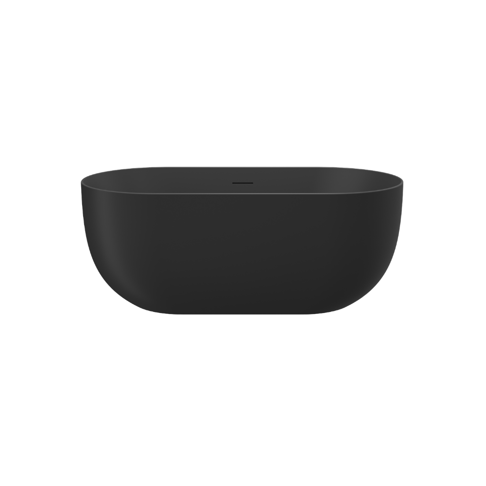 Linsol Nora Freestanding Bath with Overflow Matte Black 1700mm