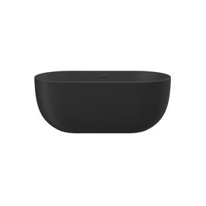 Linsol Nora Freestanding Bath with Overflow Matte Black 1700mm