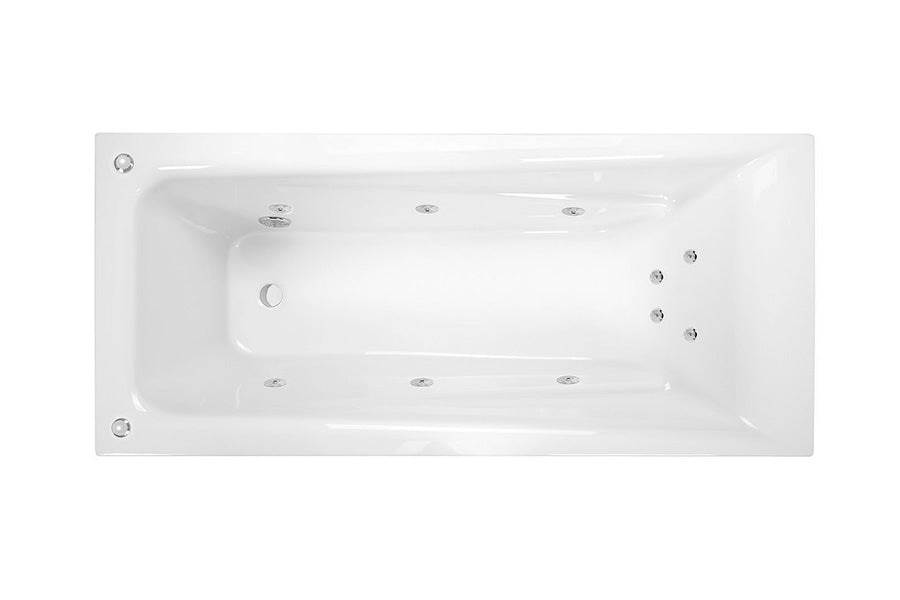 DECINA NOVARA INSET SANTAI SPA BATH GLOSS WHITE (AVAILABLE IN 1525MM, 1653MM AND 1665MM) WITH 10-JETS
