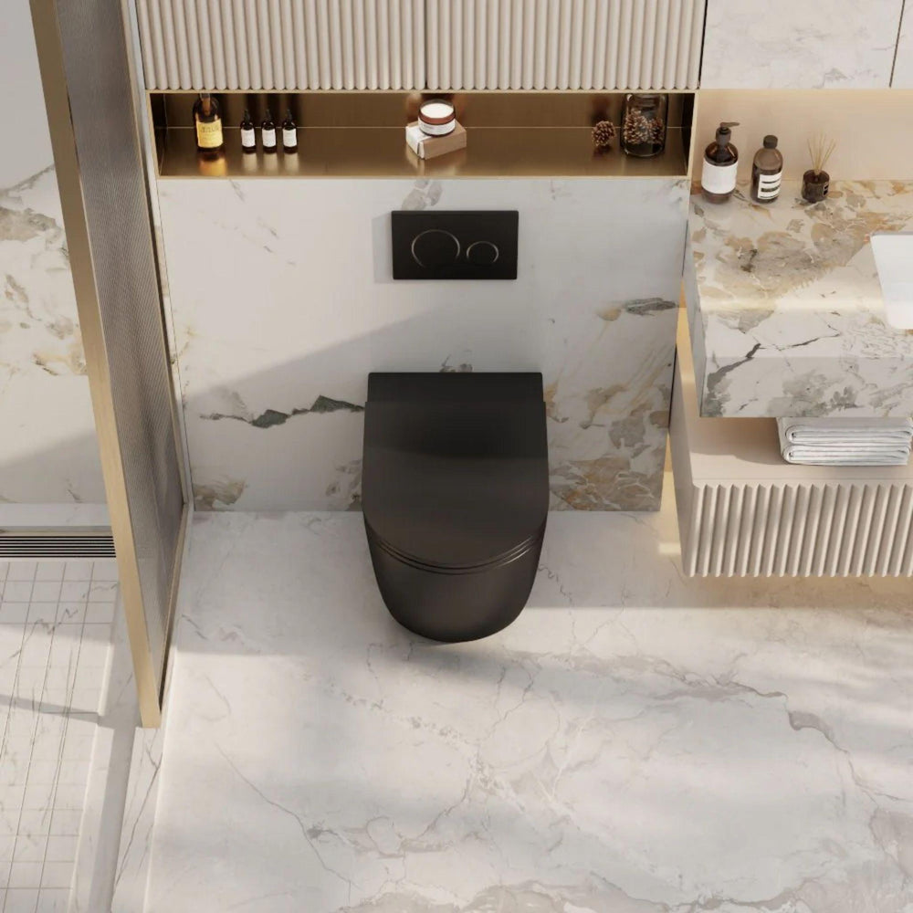 MERCIO NORTON99 QUIET FLUSH WALL FACED FLOOR PAN MATTE BLACK