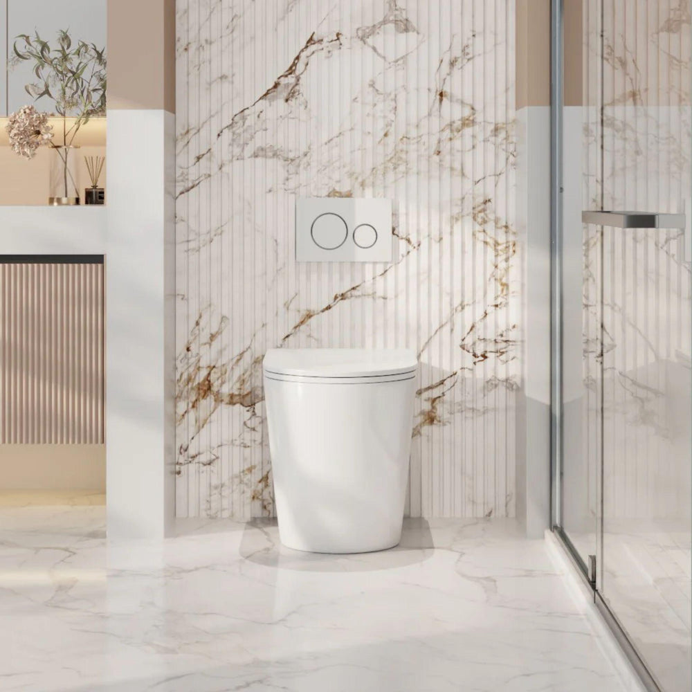 MERCIO NORTON99 QUIET FLUSH WALL FACED FLOOR PAN MATTE WHITE
