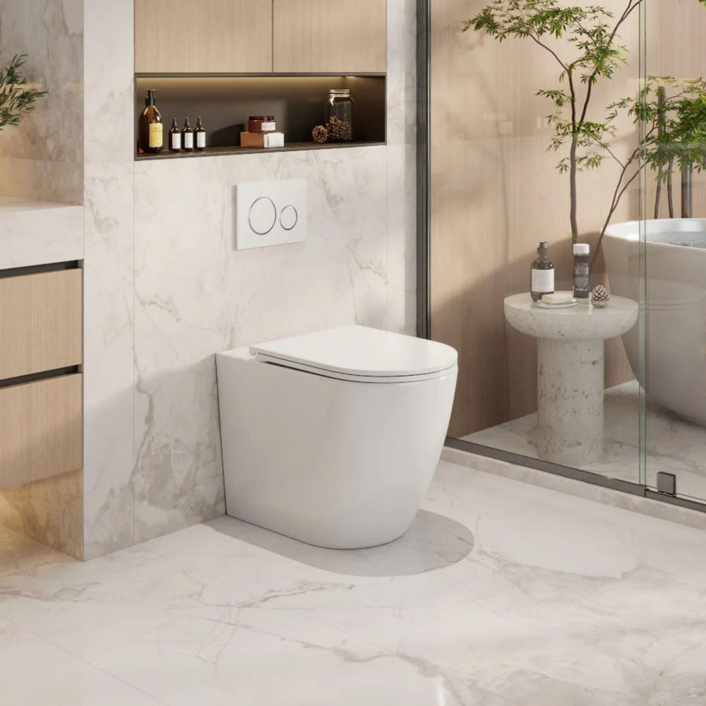 MERCIO NORTON99 QUIET FLUSH WALL FACED FLOOR PAN MATTE WHITE