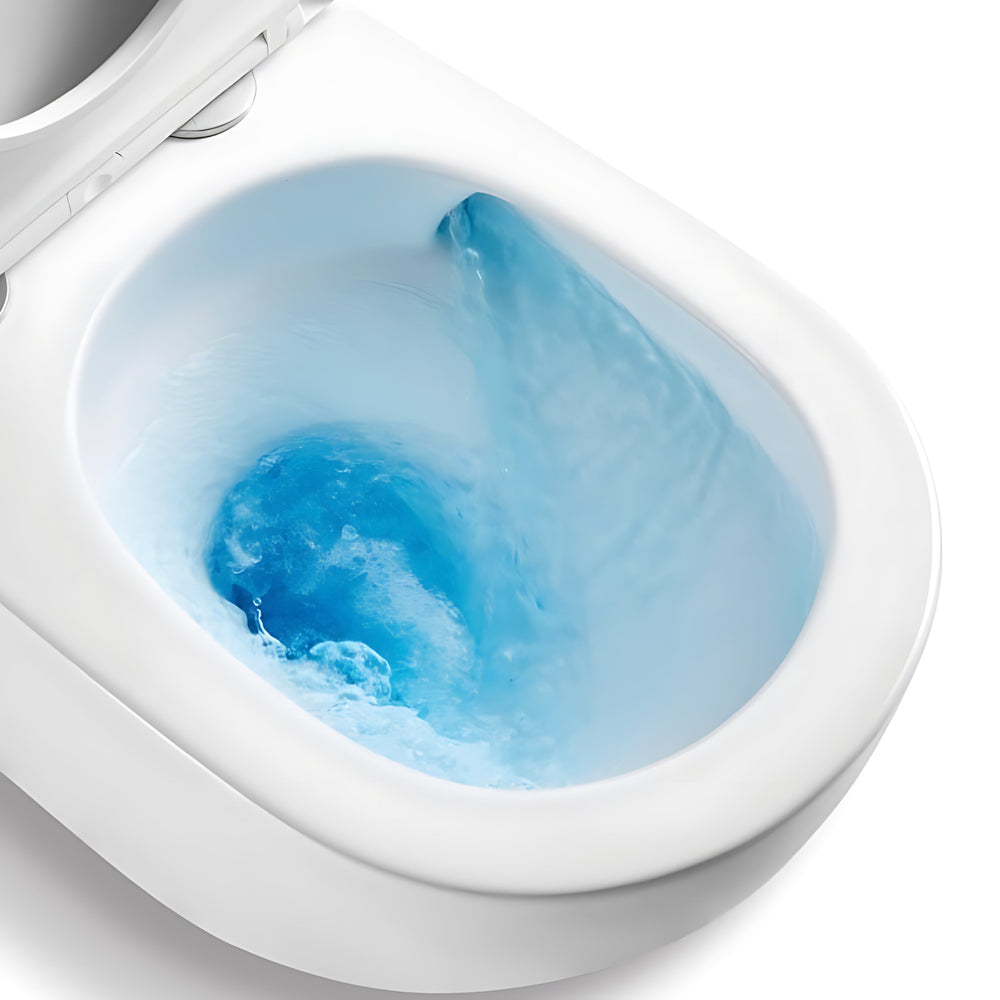 MERCIO NORTON RIMLESS QUIET TORNADO FLUSH BACK TO WALL TOILET SUITE HIGH GLOSS WHITE