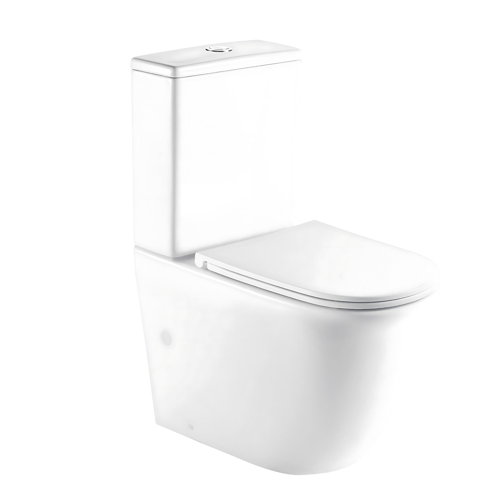 MERCIO NORTON RIMLESS QUIET TORNADO FLUSH BACK TO WALL TOILET SUITE HIGH GLOSS WHITE