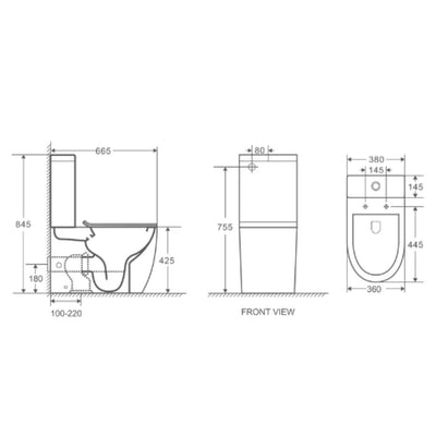 MERCIO NORTON RIMLESS QUIET TORNADO FLUSH BACK TO WALL TOILET SUITE HIGH GLOSS WHITE