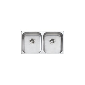OLIVERI NU-PETITE DOUBLE BOWL UNDERMOUNT ALFRESCO AND KITCHEN SINK STAINLESS STEEL 890MM