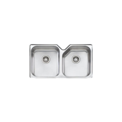OLIVERI NU-PETITE DOUBLE BOWL UNDERMOUNT ALFRESCO AND KITCHEN SINK STAINLESS STEEL 881MM