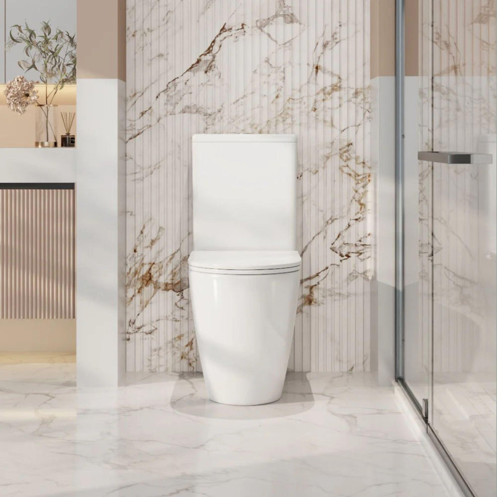 MERCIO NORTON QUIET RIMLESS AND TORNADO FLUSH BACK TO WALL TOILET SUITE MATTE WHITE