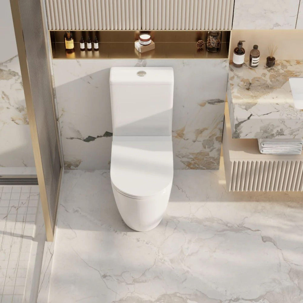 MERCIO NORTON QUIET RIMLESS AND TORNADO FLUSH BACK TO WALL TOILET SUITE MATTE WHITE