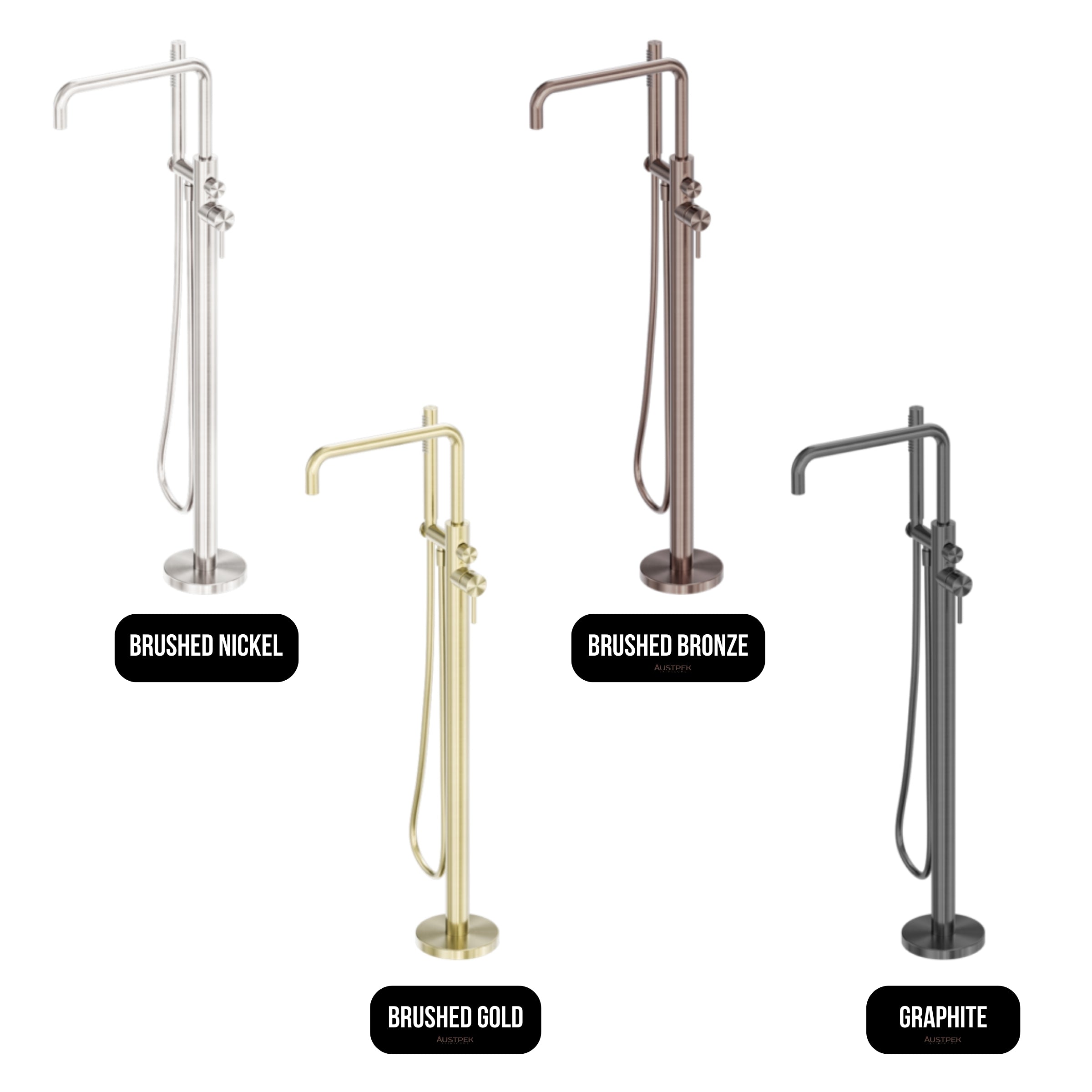 NERO ZEN FREESTANDING BATH MIXER BRUSHED BRONZE