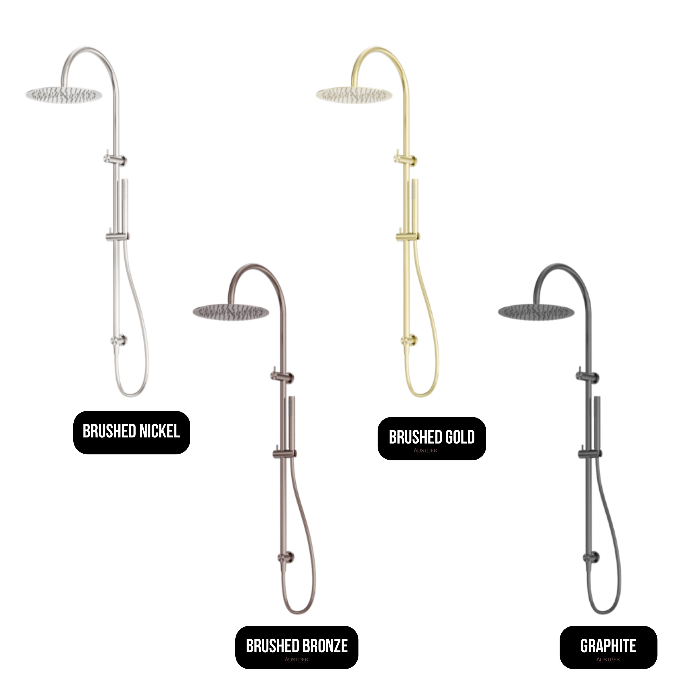 NERO ZEN TWIN SHOWER BRUSHED GOLD