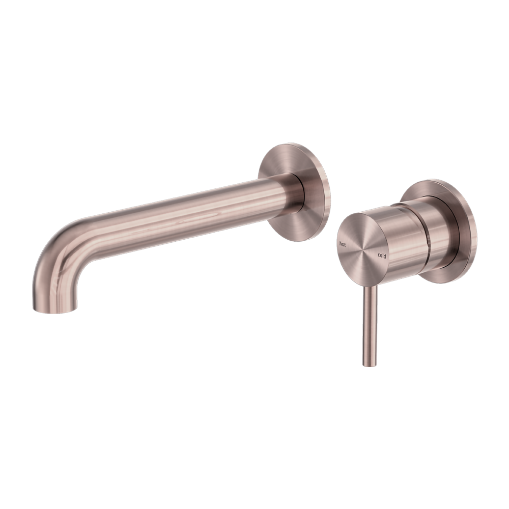 NERO ZEN WALL BASIN/BATH MIXER SEPARATE BACK PLATE  SPOUT BRUSHED BRONZE (AVAILABLE IN 185MM | 230MM)