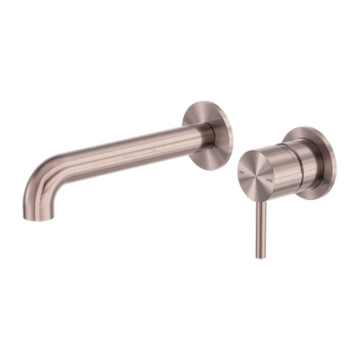 NERO ZEN WALL BASIN/BATH MIXER SEPARATE BACK PLATE  SPOUT BRUSHED BRONZE (AVAILABLE IN 185MM | 230MM)