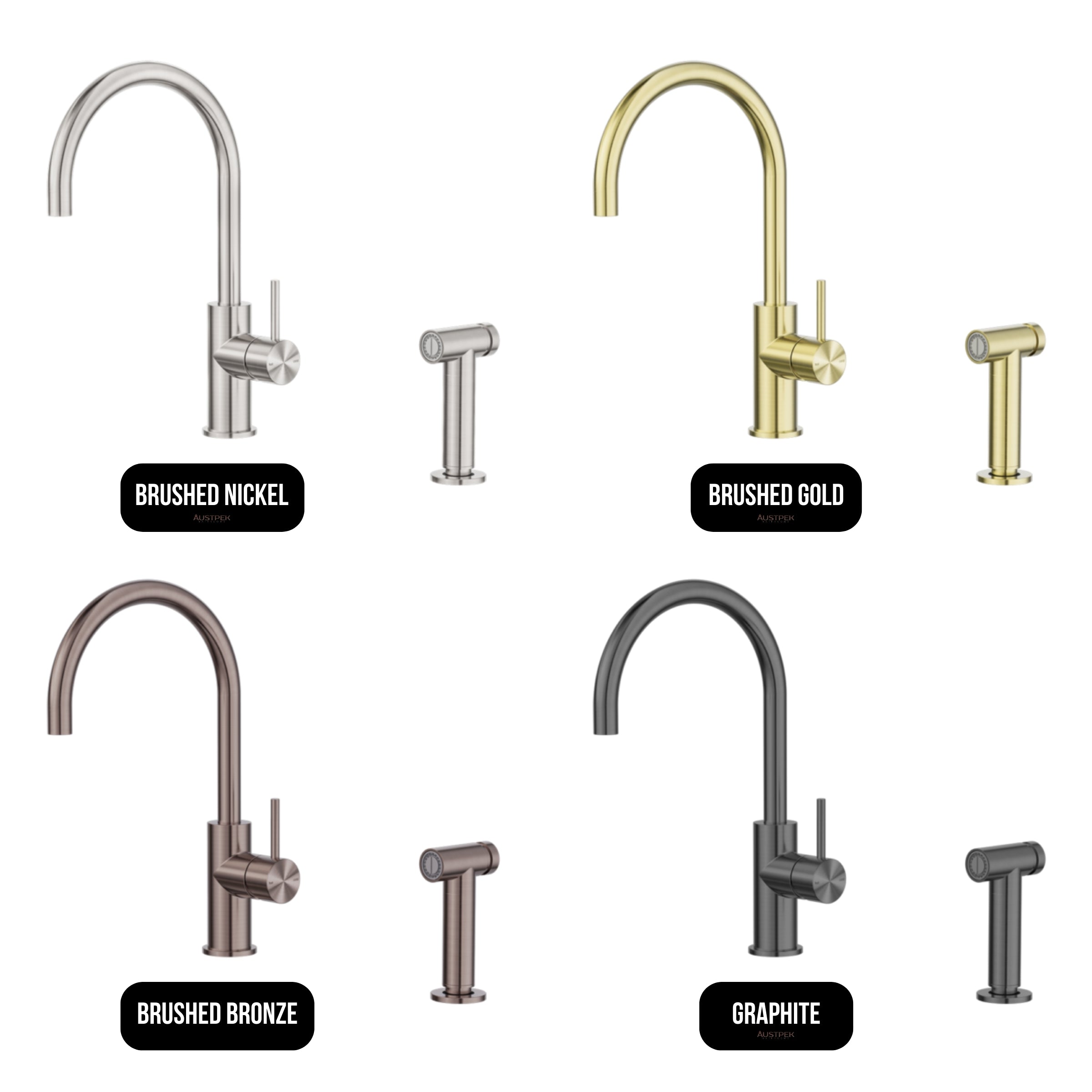 NERO ZEN PULL-OUT SINK MIXER WITH HAND SPRAY 356MM BRUSHED GOLD