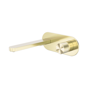 NERO PURE PROGRESSIVE WALL BASIN / BATH MIXER 200MM BRUSHED GOLD