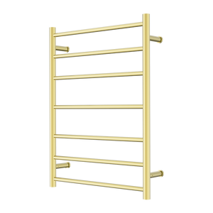 NERO MECCA 7-BAR LADDER HEATED TOWEL BRUSHED GOLD 800MM