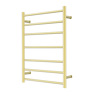 NERO MECCA 7-BAR LADDER HEATED TOWEL BRUSHED GOLD 800MM
