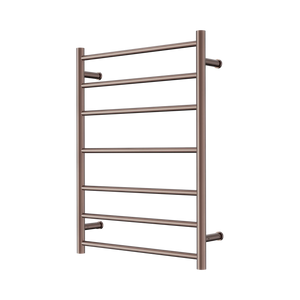 NERO MECCA 240V 7 BAR HEATED TOWEL LADDER BRUSHED BRONZE