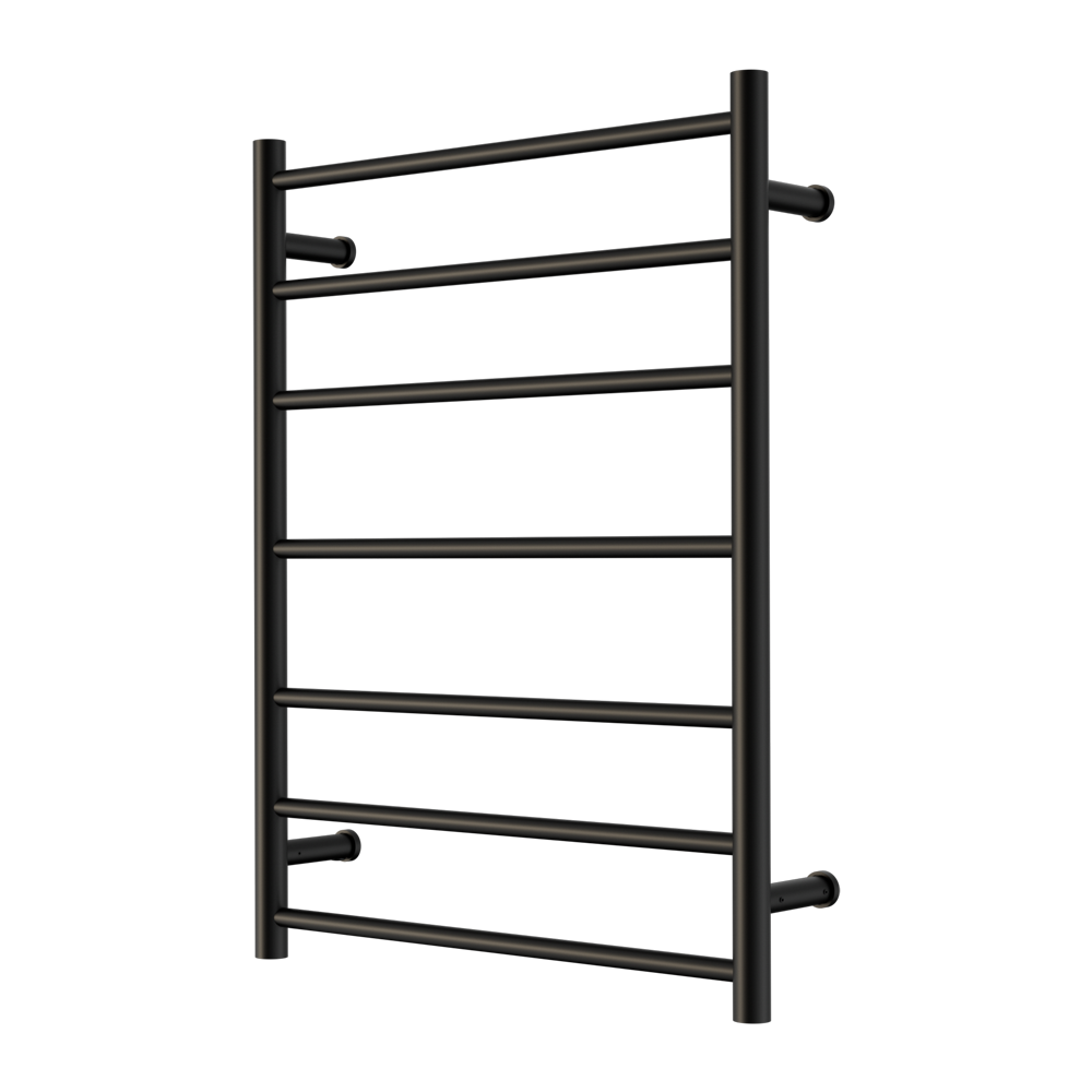 NERO MECCA 7-BAR LADDER HEATED TOWEL MATTE BLACK 800MM