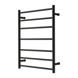 NERO MECCA 7-BAR LADDER HEATED TOWEL MATTE BLACK 800MM