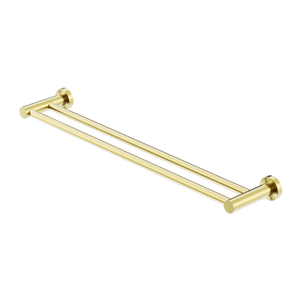 NERO MECCA DOUBLE NON-HEATED TOWEL RAIL BRUSHED GOLD (AVAILABLE IN 600MM AND 800MM)