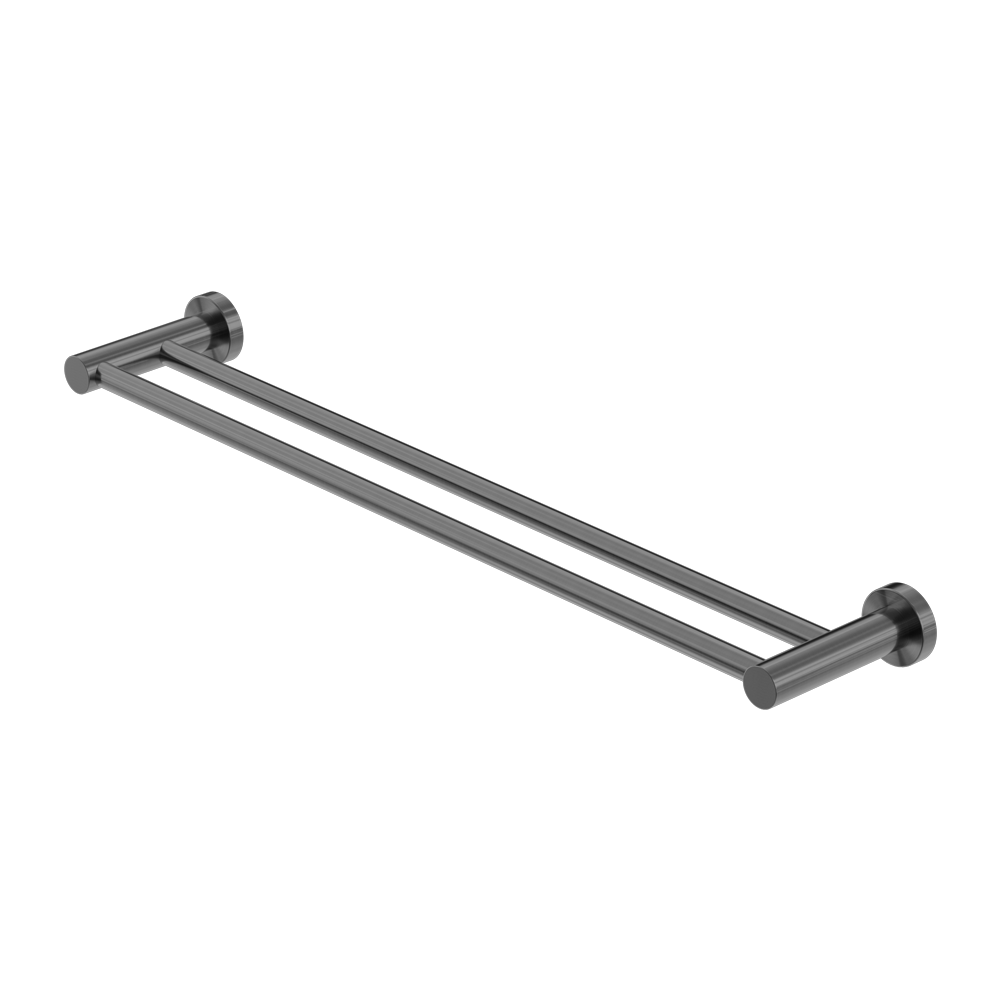 NERO MECCA DOUBLE NON-HEATED TOWEL RAIL GUN METAL (AVAILABLE IN 600MM AND 800MM)