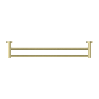 NERO MECCA DOUBLE NON-HEATED TOWEL RAIL BRUSHED GOLD (AVAILABLE IN 600MM AND 800MM)