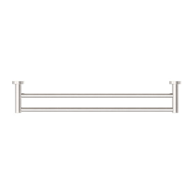 NERO MECCA DOUBLE NON-HEATED TOWEL RAIL BRUSHED NICKEL (AVAILABLE IN 600MM AND 800MM)
