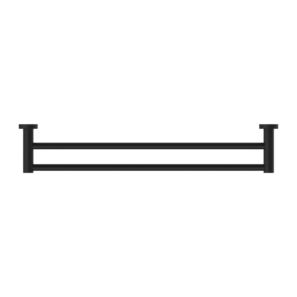 NERO MECCA DOUBLE NON-HEATED TOWEL RAIL MATTE BLACK (AVAILABLE IN 600MM AND 800MM)