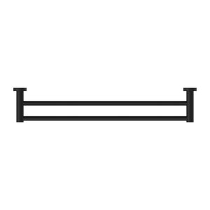 NERO MECCA DOUBLE NON-HEATED TOWEL RAIL MATTE BLACK (AVAILABLE IN 600MM AND 800MM)
