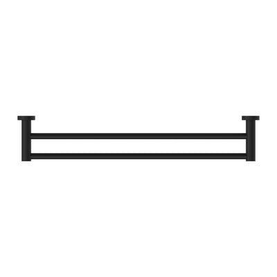 NERO MECCA DOUBLE NON-HEATED TOWEL RAIL MATTE BLACK (AVAILABLE IN 600MM AND 800MM)
