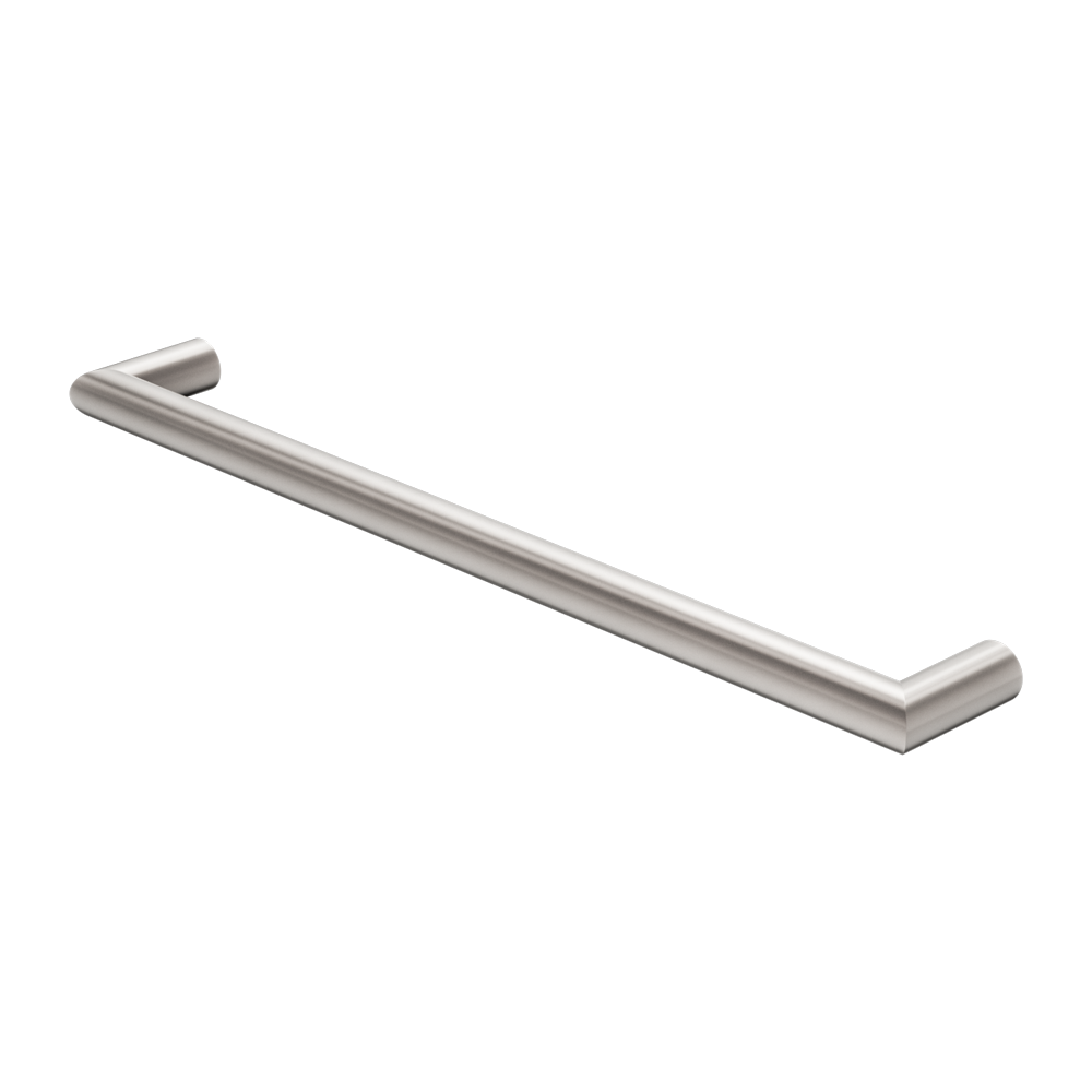NERO MECCA SINGLE HEATED TOWEL RAIL BRUSHED NICKEL 632MM