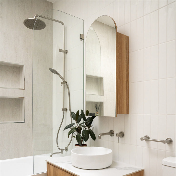 NERO ROUND TWIN SHOWER 1016MM BRUSHED NICKEL