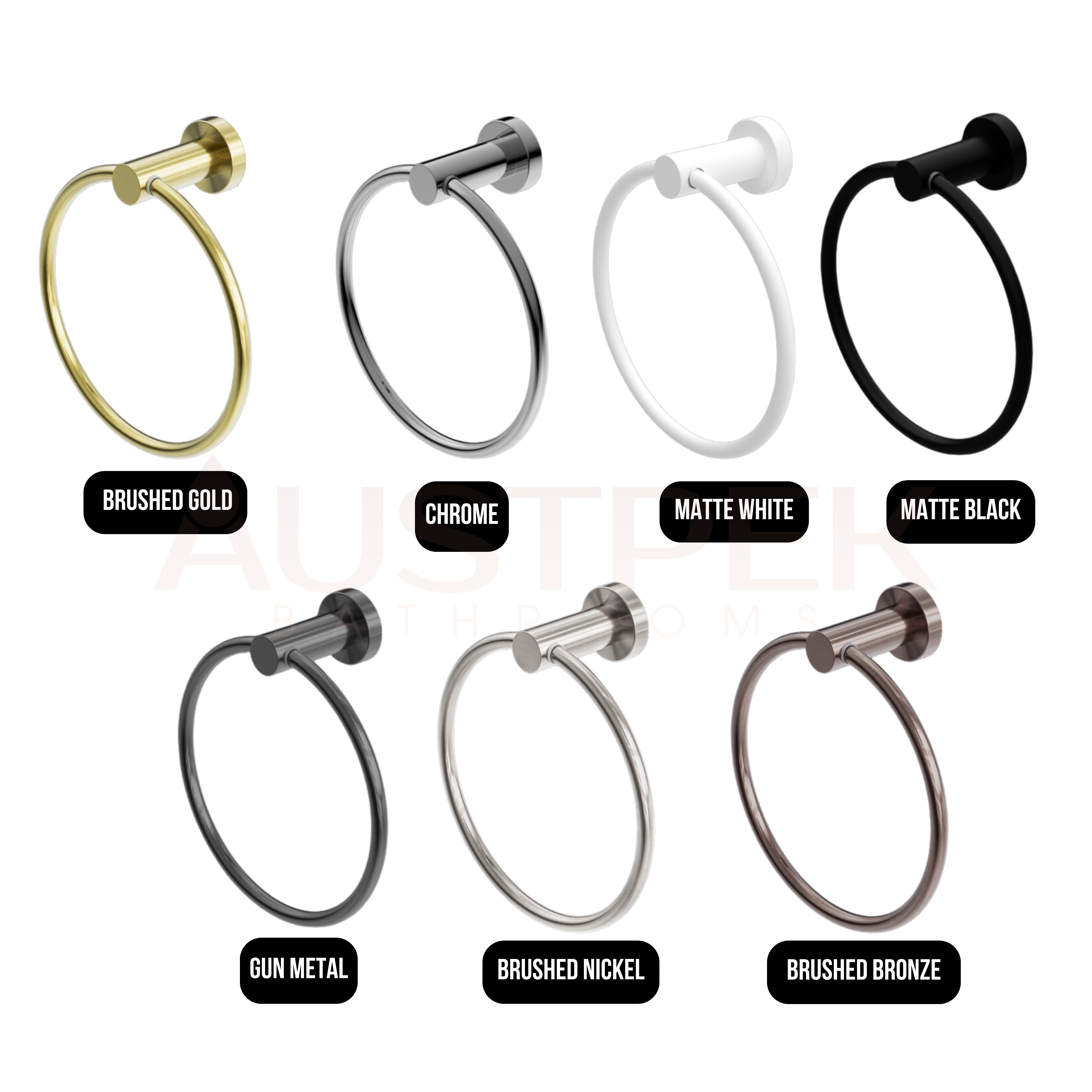 NERO MECCA HAND TOWEL RING BRUSHED BRONZE