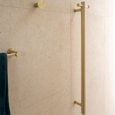 NERO MECCA NON-HEATED VERTICAL TOWEL RAIL BRUSHED GOLD 900MM