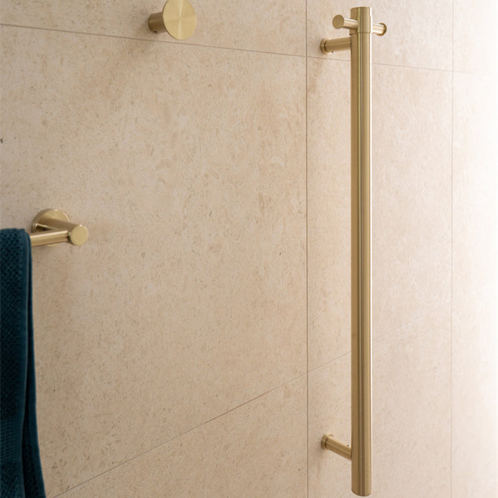 NERO MECCA NON-HEATED VERTICAL TOWEL RAIL BRUSHED GOLD 900MM