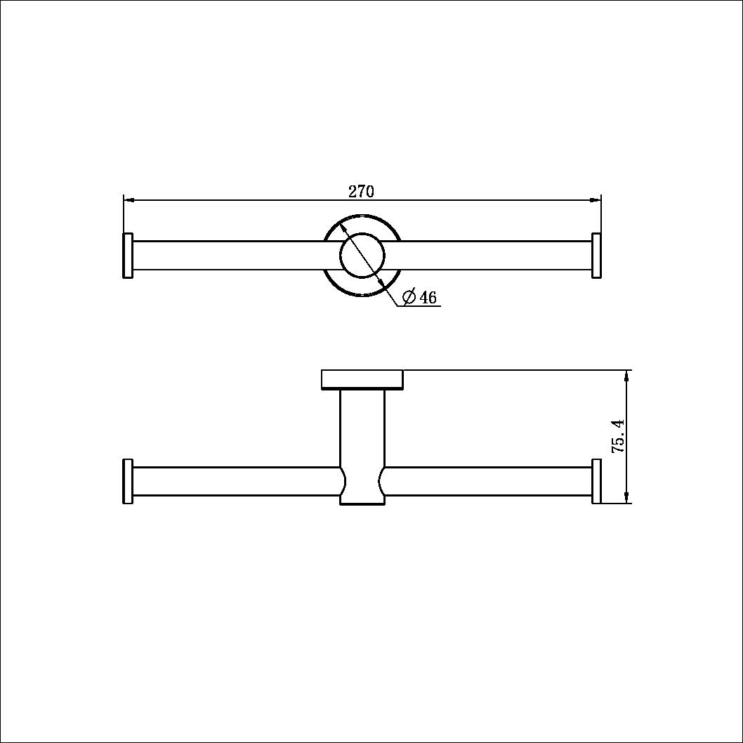 NERO MECCA DOUBLE TOILET ROLL HOLDER BRUSHED GOLD