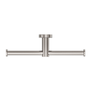 NERO MECCA DOUBLE TOILET ROLL HOLDER BRUSHED NICKEL