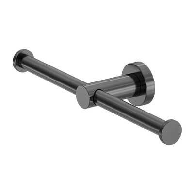 NERO MECCA DOUBLE TOILET ROLL HOLDER GUN METAL