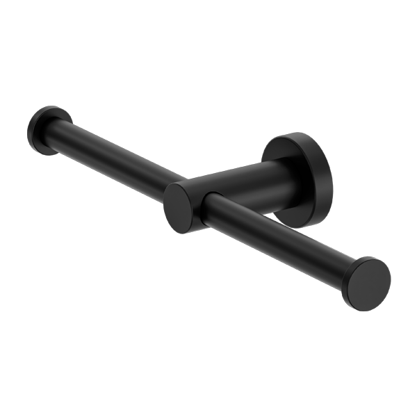 NERO MECCA DOUBLE TOILET ROLL HOLDER MATTE BLACK