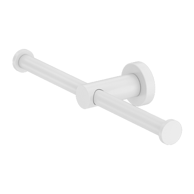 NERO MECCA DOUBLE TOILET ROLL HOLDER MATTE WHITE