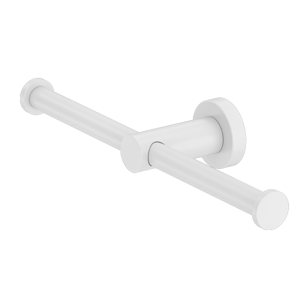 NERO MECCA DOUBLE TOILET ROLL HOLDER MATTE WHITE