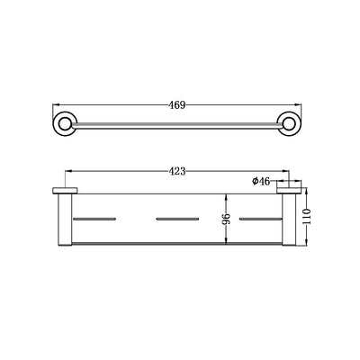 NERO MECCA DOUBLE NON-HEATED TOWEL RAIL MATTE WHITE (AVAILABLE IN 600MM AND 800MM)