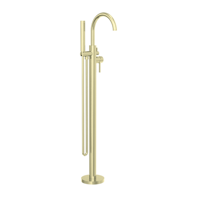 NERO MECCA FREESTANDING MIXER WITH HAND SHOWER 1065MM BRUSHED GOLD