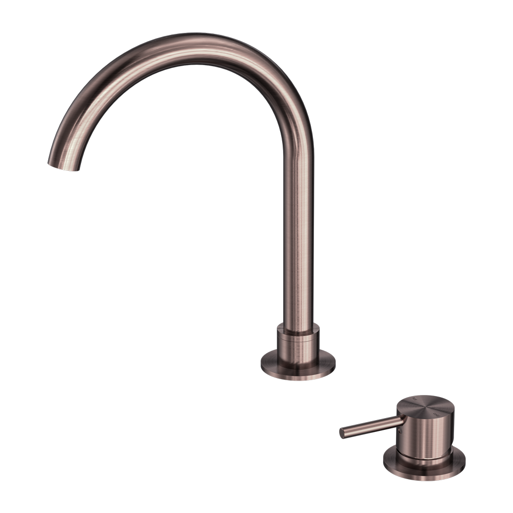 NERO MECCA HOB BASIN MIXER ROUND SWIVEL SPOUT BRUSHED BRONZE