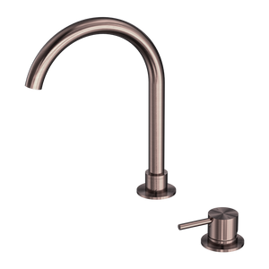 NERO MECCA HOB BASIN MIXER ROUND SWIVEL SPOUT BRUSHED BRONZE